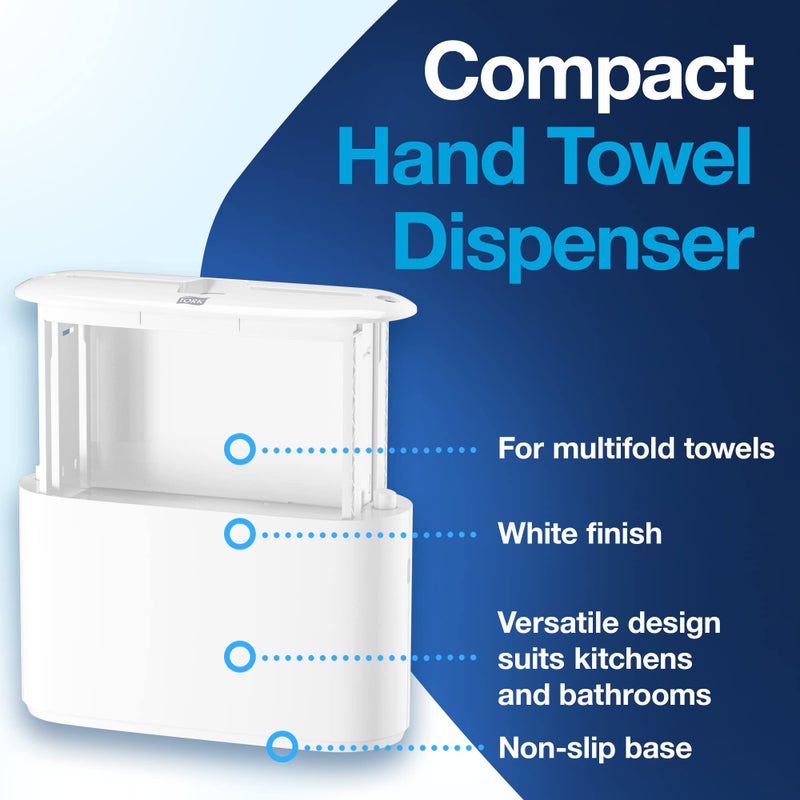 Tork Xpress Paper Towel Dispenser, White, H2/H23 Multifold Compatible, Compact design for Home & Commercial use (302020) - Image 3